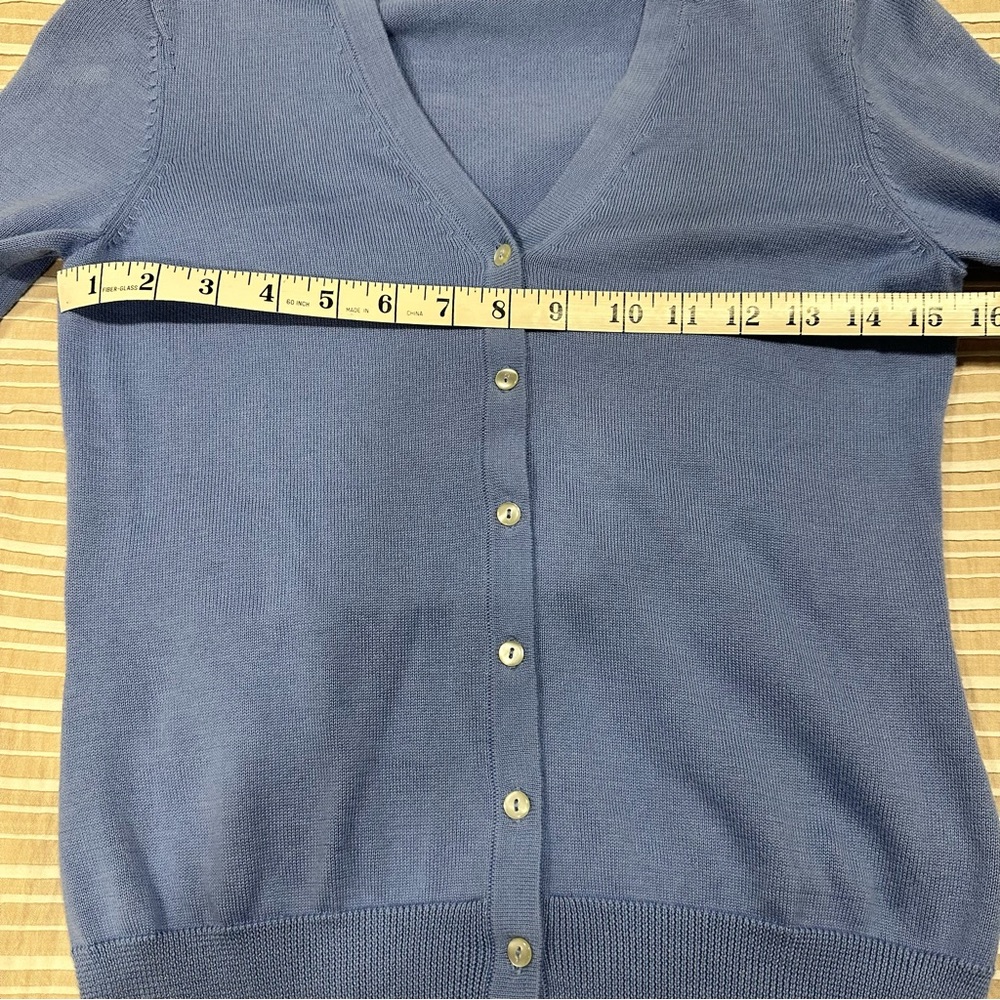 Brooks Brothers Womens XS Supima Cotton button up Cardigan Sweater blue Vneck - Picture 6 of 9
